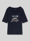 Tom Tailor Regular fit T-shirt van katoenmix Marineblauw