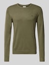Lindbergh Gebreide pullover met geribde boorden Olijfgroen