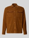 JACK & JONES Regular Fit Hemdjacke aus Cord Modell 'REGENT' Cognac
