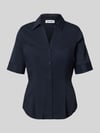 MORE & MORE Hemdbluse im Halbarm-Design Marine