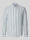 Tommy Jeans Regular Fit Freizeithemd aus Leinen-Baumwoll-Mix Hellblau
