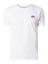 Alpha Industries T-Shirt mit Logo-Print Modell 'Basic T' Weiss