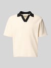 JACK & JONES regular fit poloshirt met V-hals model 'COTEDAZUR' Beige