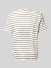 Selected damski t-shirt o kroju regular fit z mieszanka bawełny model 'DJANGO' Écru