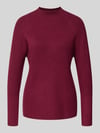 Soyaconcept Strickpullover mit gerippten Abschlüssen Modell 'KANITA' Bordeaux Melange