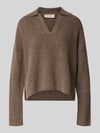 MOS MOSH Strickpullover aus Woll-Alpaka-Mix Modell 'Thora Aidy' Taupe