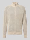 Jake*s Studio Men Cardigan met opstaande kraag en ritssluiting Ecru