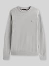 Tommy Hilfiger Sweter o kroju regular fit z mieszanki bawełny i kaszmiru Jasnoszary melanż