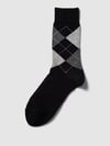Burlington Socken mit Zickzack-Muster Modell 'Queen' Black