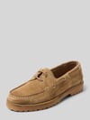 BIANCO Loafersy z naturalnej skóry w imitacji weluru Piaskowy