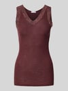 HANRO Tanktop met kant Middenbruin