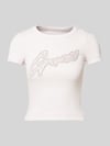 GUESS T-shirt met siersteentjes Roze