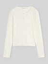 Tom Tailor Denim Slim Fit Strickjacke aus Baumwoll-Mix Offwhite