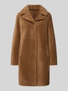 OAKWOOD Regular fit Lange jas van imitatiebont van pure Wol Model 'VENUS' Cognac