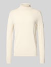 Christian Berg Men Pullover aus Woll-Mix mit Rollkragen Ecru Melange