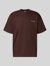 ONLY & SONS T-shirt o kroju loose fit z czystej bawełny model 'LES CLASSIQUES' Ciemnobrązowy