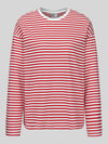 PIECES Regular Fit Langarmshirt aus Baumwoll-Mix Modell 'ADIE' Rot