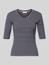 Christian Berg Woman Longsleeve mit 3/4-Arm und V-Ausschnitt Dunkelblau
