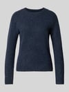 VERO MODA sweter o kroju regular fit z okrągłym dekoltem model 'DOFFY' Ciemnoniebieski