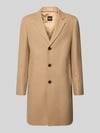 BOSS Slim Fit Mantel aus Woll-Mix Modell 'Hyde' Beige