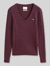 GANT Regular Fit Pullover aus Baumwoll-Mix mit Logo-Stitching Bordeaux