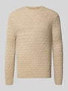 JACK & JONES Premium Sweter z dzianiny o kroju regular fit z dodatkiem wełny model „BLASIMON” Beżowy