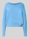 American Vintage Relaxed Fit Strickpullover aus Material-Mix mit Leinen-Anteil Blau