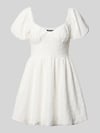 Gina Tricot mini-jurk met bloemige stitching met gaatjes Offwhite