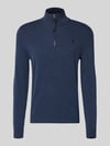 LERROS Strickpullover mit Troyer-Kragen Marine