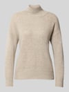 0039 Italy Strickpullover aus Kaschmir-Mix mit Woll-Anteil Modell 'Nina' Taupe Melange