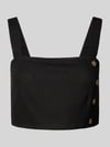 ONLY Crop top van linnen-viscosemix model 'CARO' Zwart