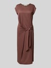Rinascimento midi-jurk in wikkellook Chocoladebruin