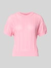 VERO MODA Krój relaxed fit koszulka z dzianiny z mieszanka bawełny model 'LUX LIGHT' Mocnoróżowy