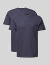 RAGMAN T-Shirt mit geripptem Rundhalsausschnitt im 2er-Pack Marine