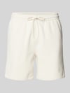 Sergio Tacchini Szorty z dzianiny dresowej o kroju regular fit z wyhaftowanym logo model ‘SIMBA’ Złamany biały