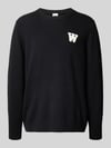 Wood Wood Strickpullover mit Stitching und Rundhalsausschnitt Modell 'Tay' Black