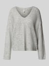 ONLY Regular Fit Strickpullover mit Paillettenbesatz Modell 'ARIZONA' Hellgrau