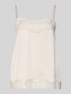 Jake*s Collection Top bluzkowy o kroju regular fit z obszyciem z koronki Beżowy