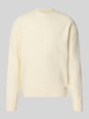 REVIEW Relaxed Fit Strickpullover aus Material-Mix mit Baumwoll-Anteil Ecru
