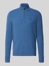 Polo Ralph Lauren Regular Fit Troyer aus Woll-Kaschmir-Mix Jeansblau