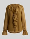 Lauren Ralph Lauren bluzka o kroju regular fit z kołnierzem z falbanami Camel