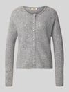 MOS MOSH Regular Fit Strickjacke aus Woll-Alpaka-Mix Modell 'Almine' Mittelgrau Melange
