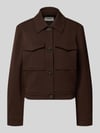 s.Oliver RED LABEL Regular fit overhemdjack met met viscose Donkerbruin