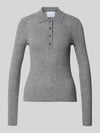 Style Icon Collection Henley-Shirt aus Wolle - curated by Viky Rader Mittelgrau Melange