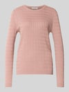 Christian Berg Woman Slim Fit Strickpullover mit Zopfmuster Altrosa