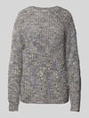 Jake*s Casual Strickpullover mit Rundhalsausschnitt Dunkelgrau