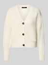 VERO MODA Oversized gebreid jack met v-hals model 'LEA' Wit