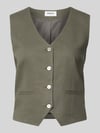 ONLY regular fit linnen gilet met bindceintuur model 'GOA' Olijfgroen