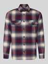 Christian Berg Men Regular Fit Hemdjacke mit Brusttaschen Bordeaux