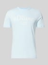 s.Oliver RED LABEL męski t-shirt o kroju regular fit z czystej bawełny Jasnoniebieski